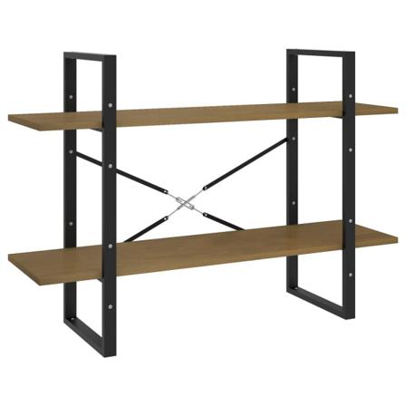 Vidaxl Bokhylla 2 Hyllplan Brun 100x30x70 Cm Massiv Furu Brun
