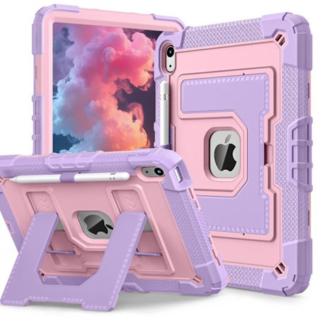 Fodral för iPad 10.2 7:e (2019)/8:e (2020)/9:e (2021) Anti-Fall Ställ (rosa)