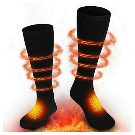 Oppladbare varme sokker for menn og kvinner - vaskbare elektriske varmesokker, egnet for jakt, vinterski, utendørs (svart)