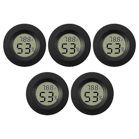 5-pack Hygrometer Termometer Digital LCD-skärm Fuktighetsmätare för Luftfuktare Avfuktare [DB]