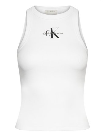 Monologo Rib Tank Top White Calvin Klein Jeans