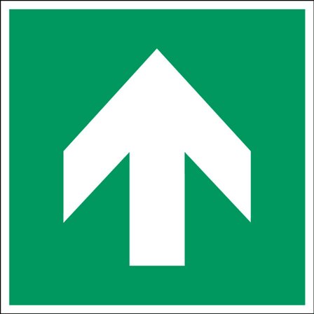 Schild Richtungspfeil 90°, Vinyl leuchtend, 200 x 200 mm