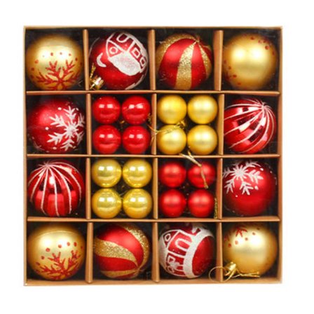 Julgranskulor Snöflinga Randig Julgran Dekorativ Julgransprydnad Kul Hängande (Guld)