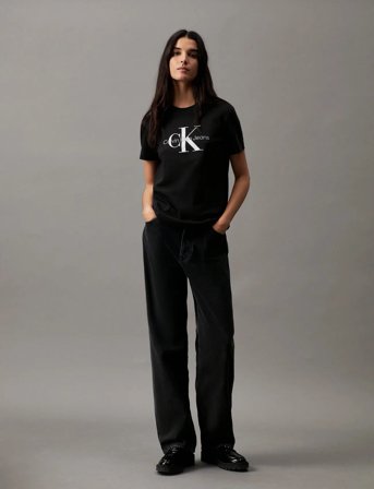 Calvin Klein Jeans Core Monologo Regular Tee - Black - S