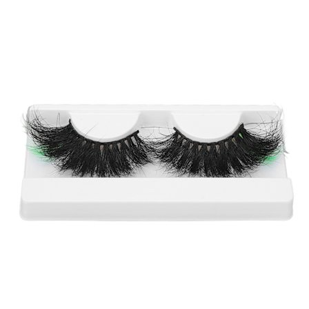 1 Pari 25mm Vihreät Tekokarvat Naiset Cosplay-asuun Juhliin Uusiokäyttöiset Pitkät Kiharat Värilliset Tekokarvat 112A-10C