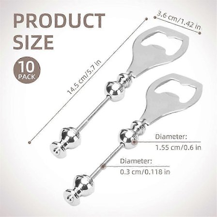 10-pak beadable øloplukker flad ølflaskeoplukker dekorativ beadet flaskeoplukker DIY bead flaskeoplukker