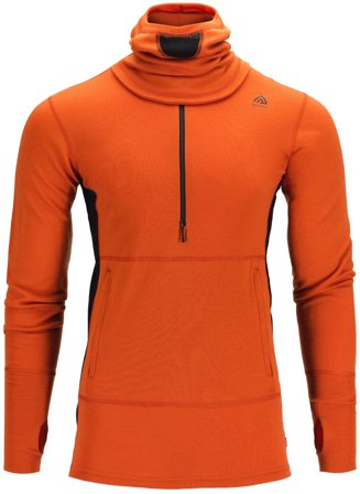 Aclima WarmWool Hoodsweater w/Zip kerrastopaita, Gold Flame/Jet Black