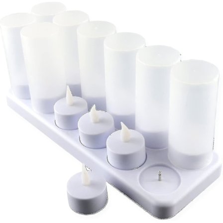 Led Flamlös Ljuspaket Med 12 Laddningsbara[C]