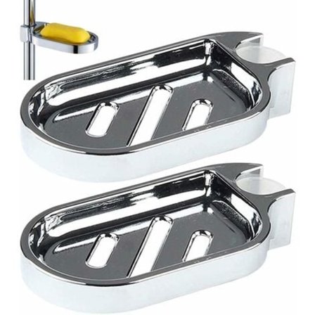 TS-Douche Sæbeholder, 2 Stk. Sæbeholder til Brusestang Smuk og Elegant Holder En Justerbar Brusesæbeholder til Stang