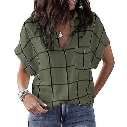 2023 kvinnors kortärmad Casual Lös Tunika Topp