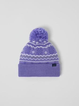 Winddichte gefütterte Mütze in Jacquardqualität - 56|58 - kinderbekleidung - purple - Polarn O. Pyret