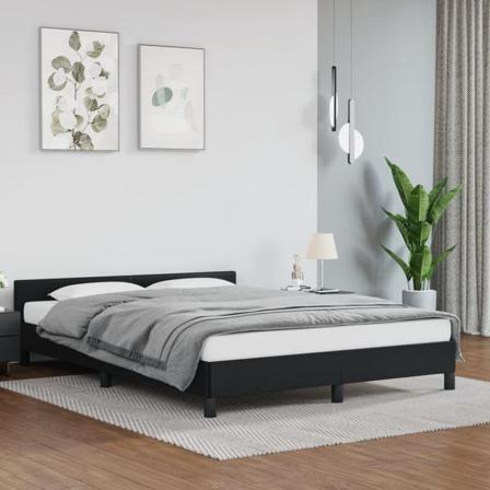Vidaxl Sängram Med Huvudgavel Svart 140x200 Cm Konstläder Svart