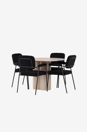 Venture Home - Matgrupp Olivia med 4st stolar Yesterday - Vit - Matgrupper - Från Homeroom