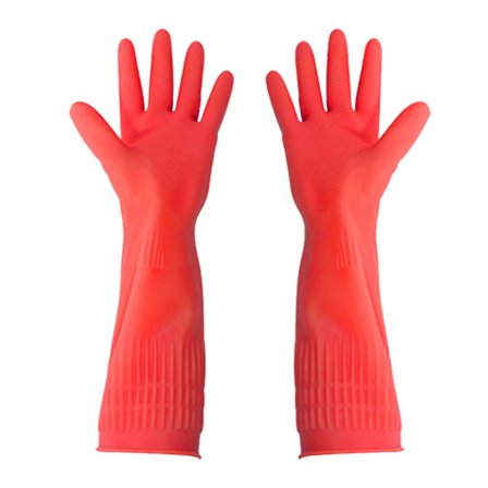 38 cm gummihandsker genanvendelige lange gummihandsker opvaskhandsker til havearbejde rød