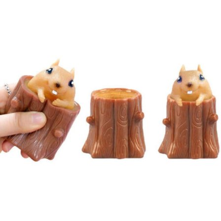 Squeeze Squirrel Cup Children's Funny Toys Evil Decompression Tree Stumps Fidget