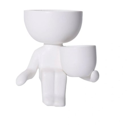 Abstrakta Figurer Blomkrukor Keramisk Vas VIT A A Vit A-A