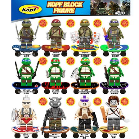 12 stk. Teenage Mutant Ninja Turtles Minifigur Byggeklods Legetøj, Børnegave
