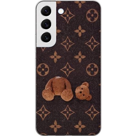 Kompatibelt Mobildeksel til Samsung Samsung Galaxy S22 5G Grafiskt monogram mønster med en stilisert teddybjørn i en kunstnerisk stil