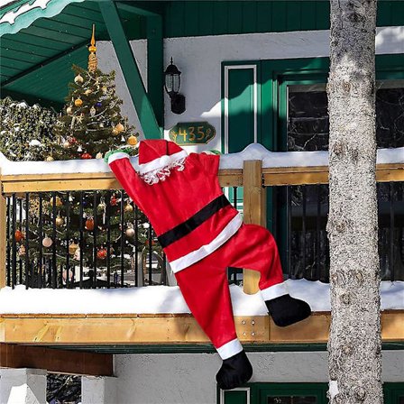 Sammetsklädd Tomte Klättrare Väggdekoration Klädhängare Ornament Present Julklappar Roliga Hängsmycken (liten)