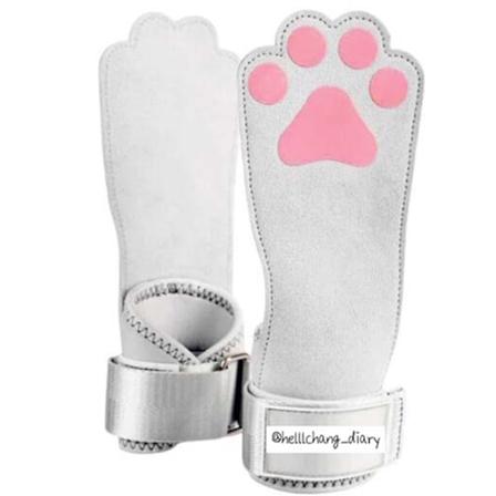 Dödlyftsrem med hundtassdesign, professionellt halkfritt grepphandledsskydd för kvinnor White