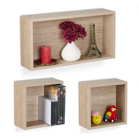 Vägghylla kub set om 3