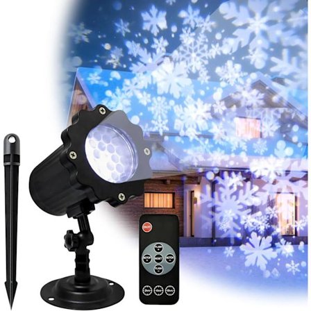 Udendørs juleprojektorlys LED Snefnug Projektion Vandtæt Til Hjemmehave Væg Gårdhave Festdekoration