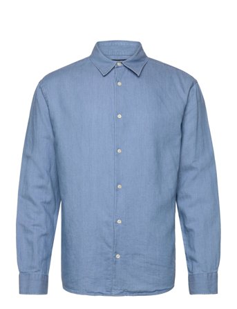 Loose Indigo Linen/Tencel Shirt Blue Lexington Clothing