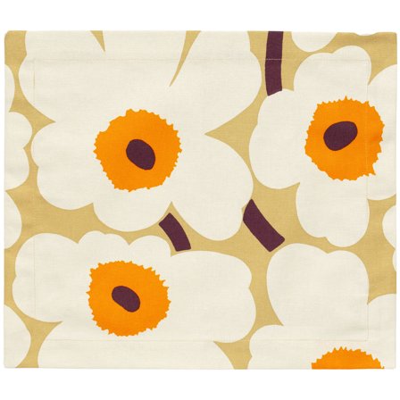 Marimekko Pieni Unikko bordbrikke 35x40 cm, hvit/oransje/karamell' - 'HvitKaramellOransje