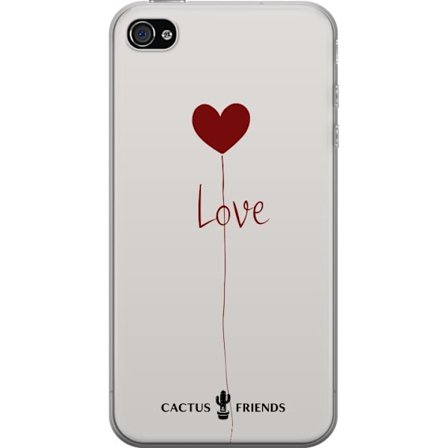 Yhteensopiva Puhelinkuori Apple Apple iPhone 4 Cactus and Friends - Love Balloon Minimal