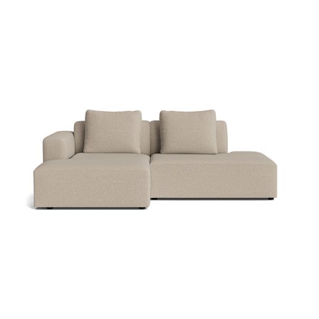 Como kleines Chaiselongue-Sofa, links | open end in Aurora Beige, schlichtes elegantes Design, hochwertiger Komfort, offenes Ende, 83cm Höhe.