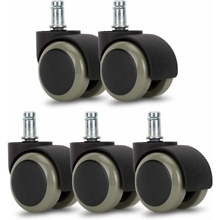 Kontorstolshjul - Sæt med 5 lænestolshjul - Erstatningshjul 11/50 m