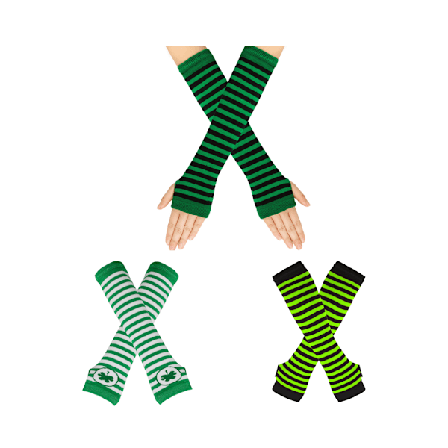 3 par lange håndvarmere Cospla anime stripete åpne fingre bomull lang håndleddsbeskyttelse C