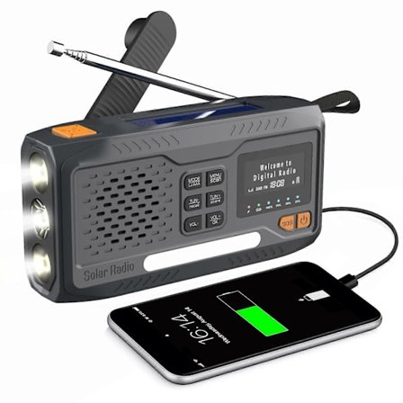WR-6B Udendørs DAB Radio Højttaler Powerbank Solcelledrevet Håndsving Nødradio