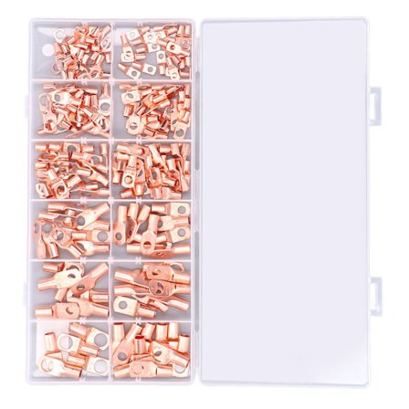 170 par kobber batterikabelender 12 størrelser ring spade SC-kontakter AWG4 AWG6 AWG8 AWG10 AWG12