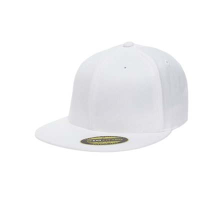 Yupoong Flexfit Unisex Premium 210 Fitted Flat Peak Cap LXL Vit