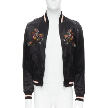 Saint Laurent Vintage, Pre-owned Fabric outerwear Zwart, Dames, Maat:S,Viscose