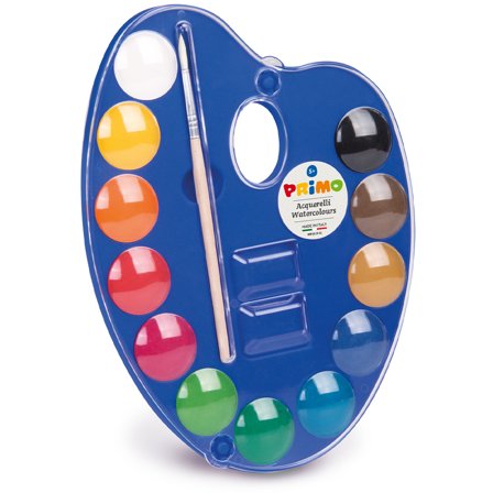 Primo Aquarell Palette 12er-Set Ø25 + pinsel