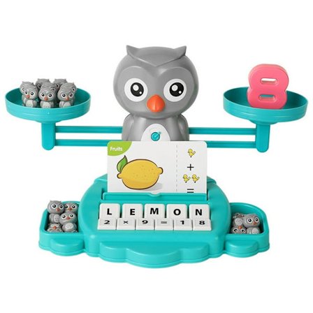 Tre-i-ett djur siffra addition och subtraktion engelska ord bokstav balans våg bordsspel roliga barnleksaker