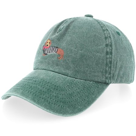 Iconic - Vert unconstructed Casquette - French Hot Dog Vintage Washed Bottle Green A-frame Dad Cap @ Hatstore