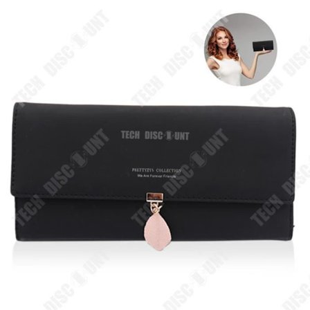 Plånbok - TD - Multifunktionell - PU-läder - Stort kapacitet - Svart