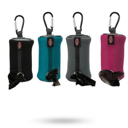 Trixie - Neopren Bajspåsehållare med karbinhake inkl 20 påsar - Till hundpromenaden