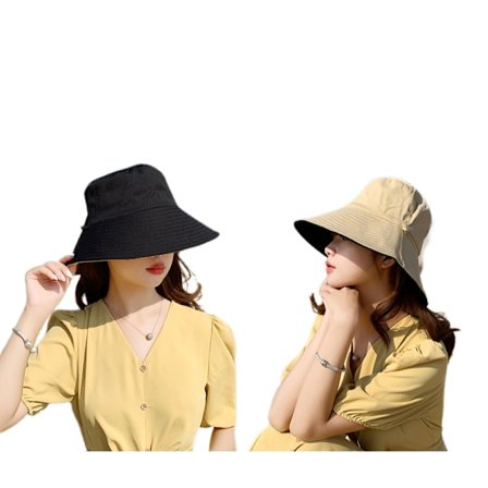 Hink med bred brätte Strandfiskare Bomull Vändbar Solhatt fo