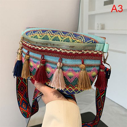 Væve Crossbody Tasker Kvinde Tassel Taljetaske Retro Læder Shou