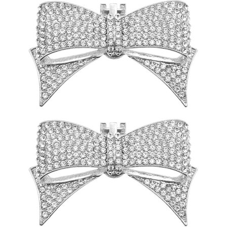 Set med 2 rosett-skoklämmor med avtagbara strassglitter-skor