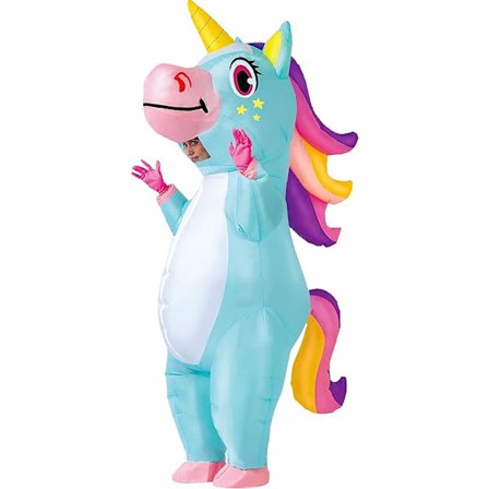 Inflatable Unicorn Full Unicorn Inflatable Costume Deluxe Halloween Costume Adult Size (Blue)