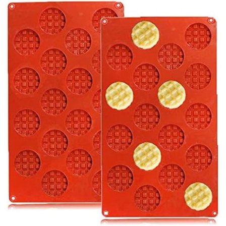 18-håls Silikon Mini Runda Våfflor, Kakor, Choklad, Godis