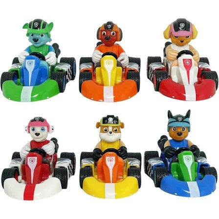 Paw-P leksaksbilar med valpar Actionfigur med 6 samlarfigurer, leksaker för pojkar och flickor