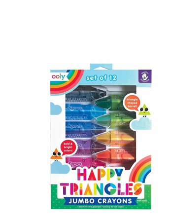 Ooly Jumbo Crayons 12 Pcs - Happy Triangles - Multi/patterned - ONE SIZE