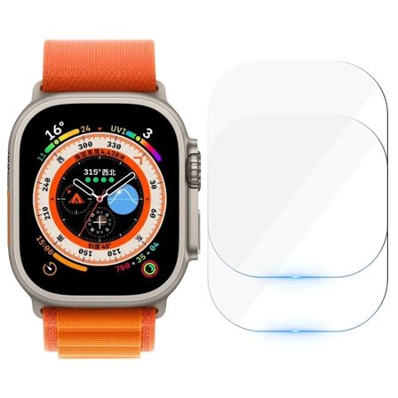 Härdat glas för Apple Watch Ultra 2/Ultra skärmskydd [49mm], Härdad glasfilm, Anti-repor, Hög definition, Touch