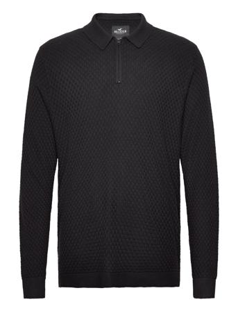 Hco. Guys Sweaters Tops Knitwear Long Sleeve Knitted Polos Black Hollister